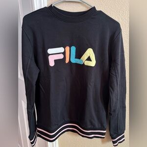 Fila Black Crewneck with Vibrant Logo
